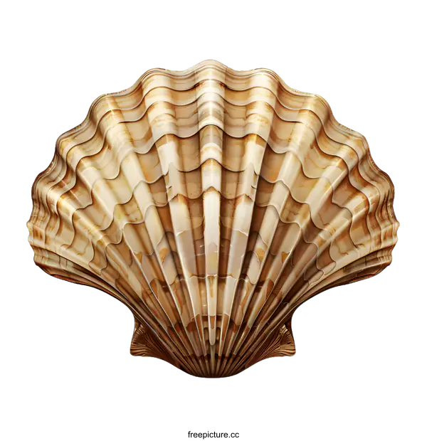 [Transparent Background PNG]Large Scalloped Seashell Illustration