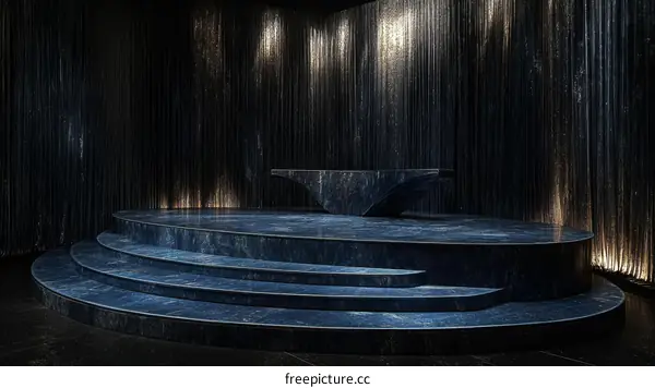 Modern Dark Blue Marble Stage Design