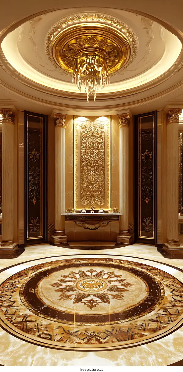 Luxury Interior Design with Gold Accents and Ornate Details