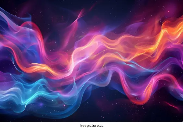Abstract Colorful Flowing Energy Waves