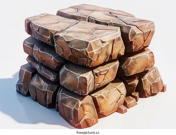 Stacked Brown Rocks of Varying Sizes