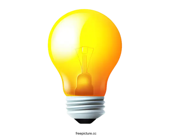 [Transparent Background PNG]Bright Yellow Lightbulb Illustration