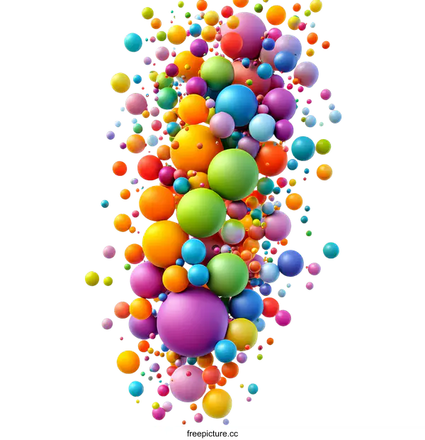 [Transparent Background PNG]Abstract Colorful Sphere Composition Background