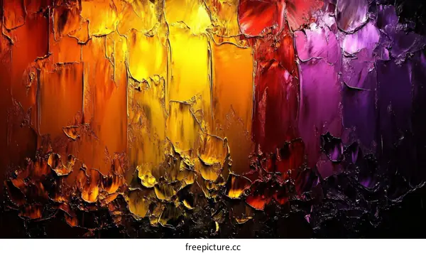 Abstract Colorful Textural Painting