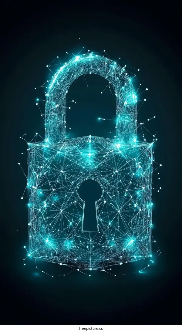 Abstract Cyber Security Lock Illustration