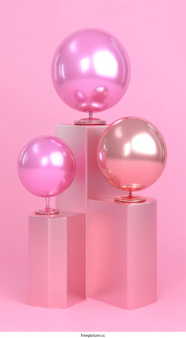 Pink Geometric Sphere Display