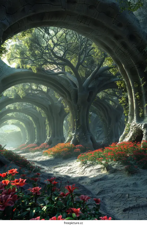 Enchanted Forest: Mystical Trees and Flowers