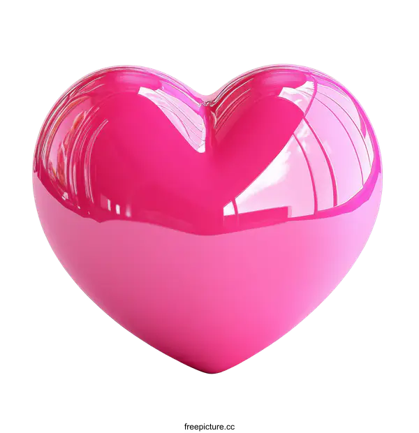 [Transparent Background PNG]Shiny Pink Heart Illustration
