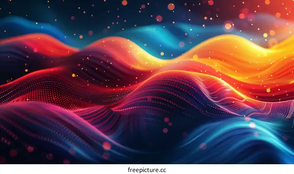Colorful Waves 3D Abstract Geometric