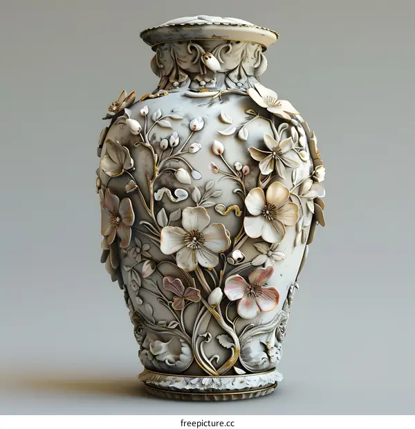 ornate vase with flowers