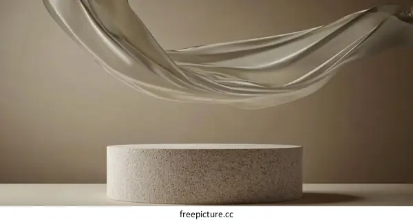 Elegant Beige Fabric Drape Display
