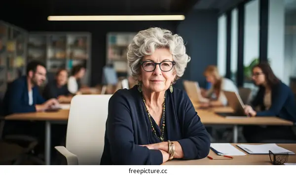Confident senior businesswoman in modern office