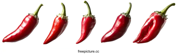 [Transparent Background PNG]Chili Peppers in a Row