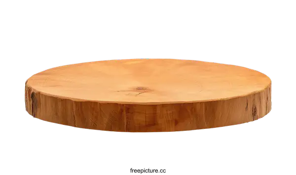 [Transparent Background PNG]Natural Wooden Round Cutting Board
