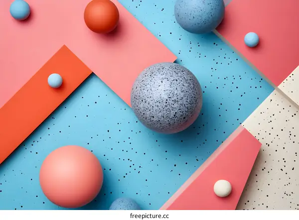 Abstract Geometric Shapes with Pastel Colors