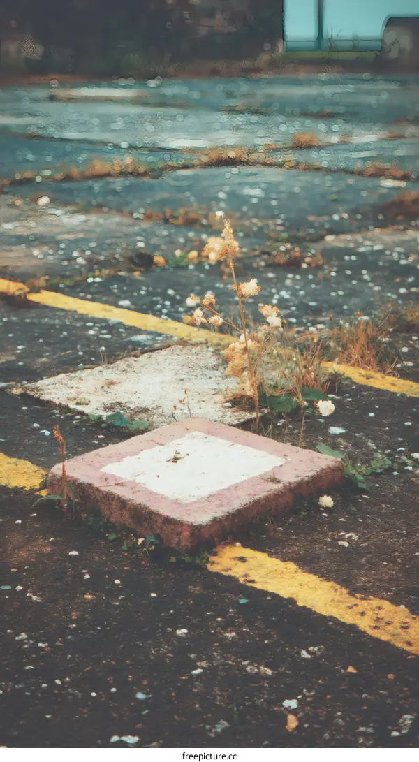Weathered Parking Lot Pavement Detail