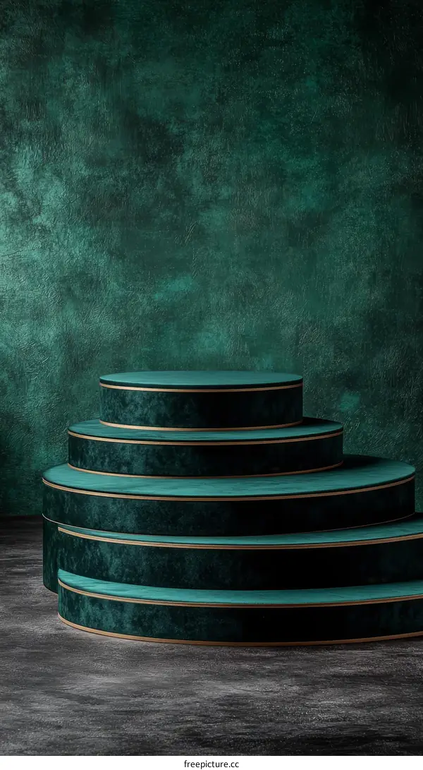 Teal Velvet Steps Display Platform Background