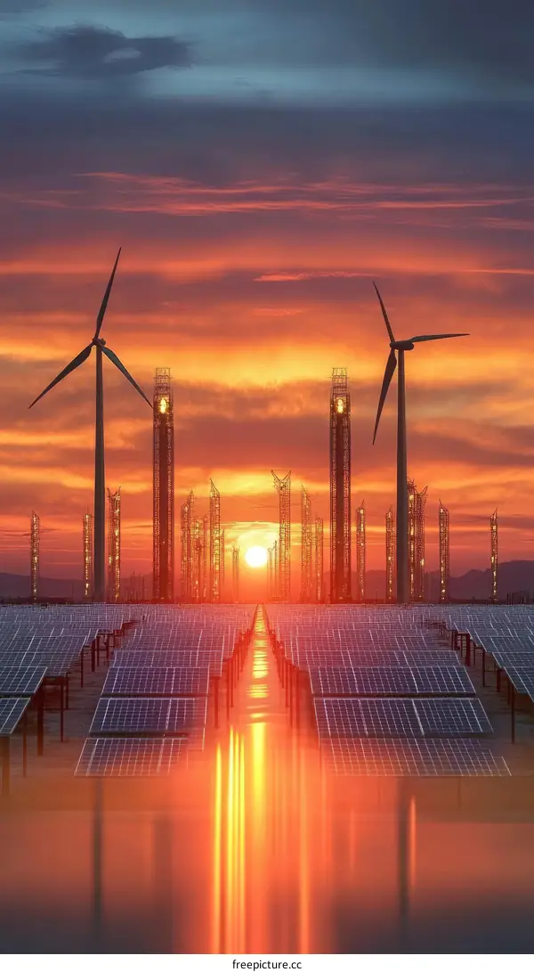Sunset over Renewable Energy Park