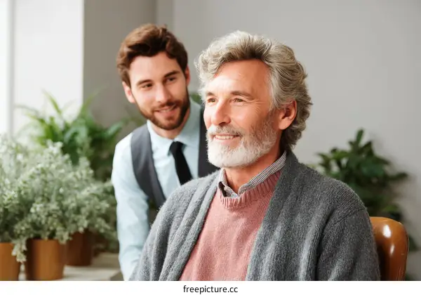 Two Caucasian Men in a Hair Salon