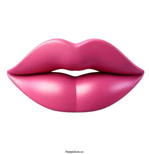 [Transparent Background PNG]3D Pink Lips Illustration