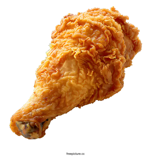 [Transparent Background PNG]Crispy Fried Chicken Drumstick on White Background