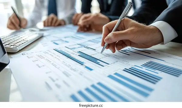 Business Team Analyzing Financial Data