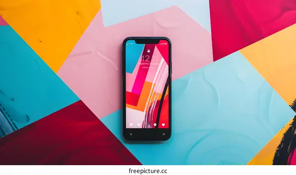 Smartphone on Colorful Background