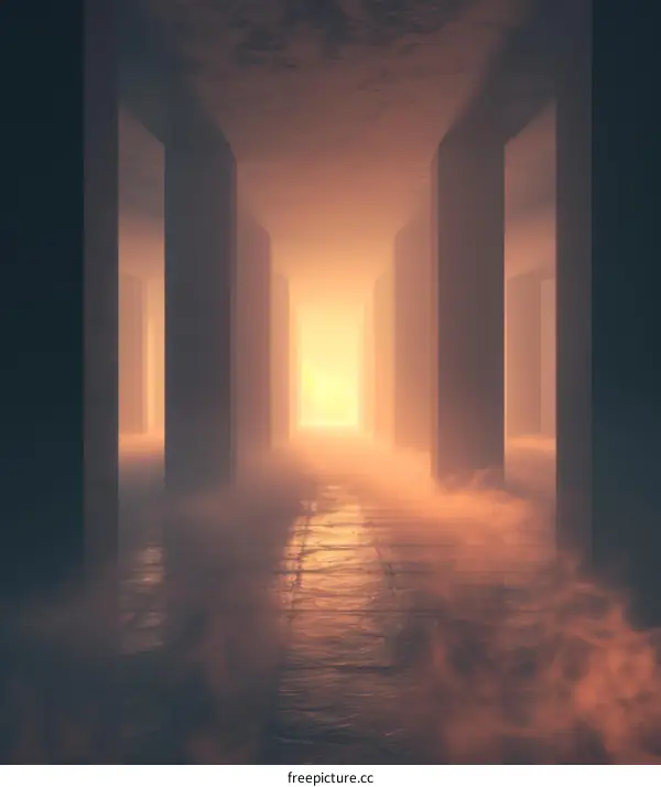 Futuristic Sci-Fi Tunnel: A Glowing Path to the Unknown