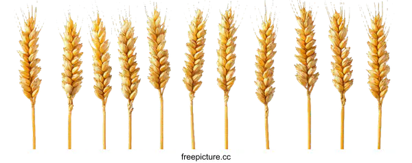 [Transparent Background PNG]Wheat Ears Against White Background