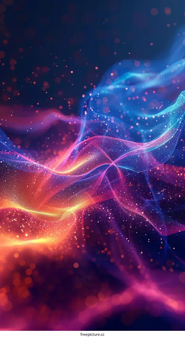 Colorful glowing futuristic wave background