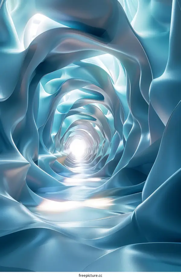 Abstract Blue Light Tunnel Background