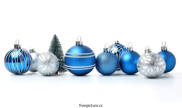 Christmas Ornaments Blue and Silver