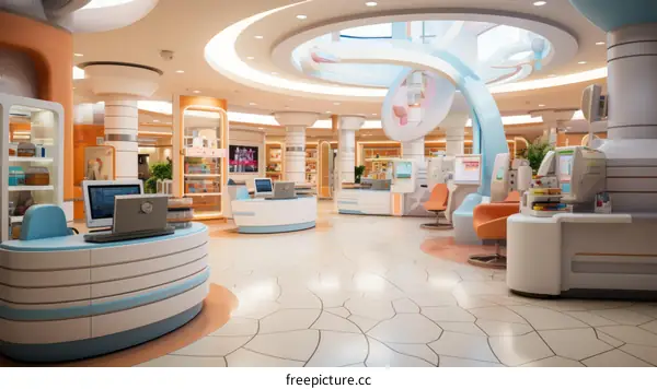 Futuristic Pharmacy Interior Design