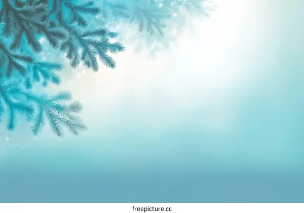 Winter Festive Background with Pine Branches