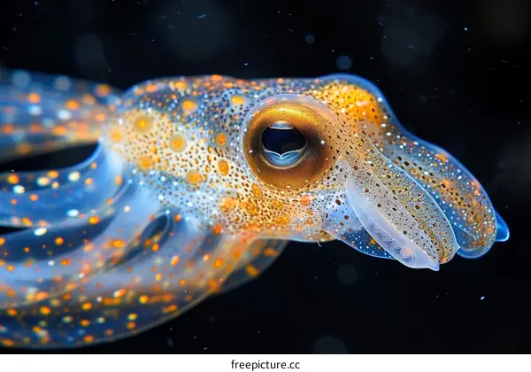 A beautiful close up of a glass squid