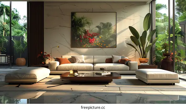 Indoor plants and modern home