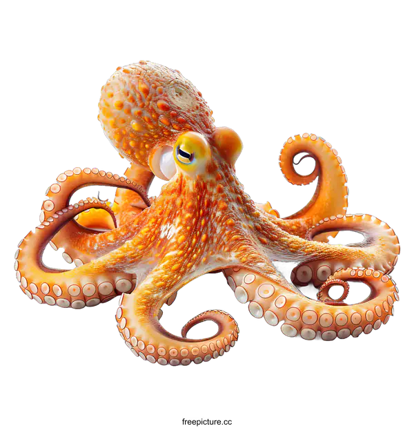 [Transparent Background PNG]A beautiful octopus isolated on a white background