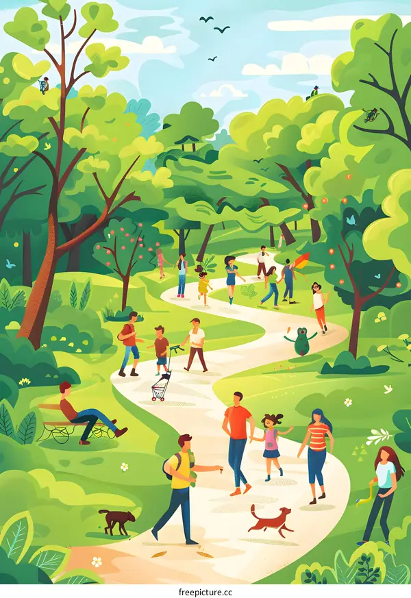 Summer Fun in the Park Illustration