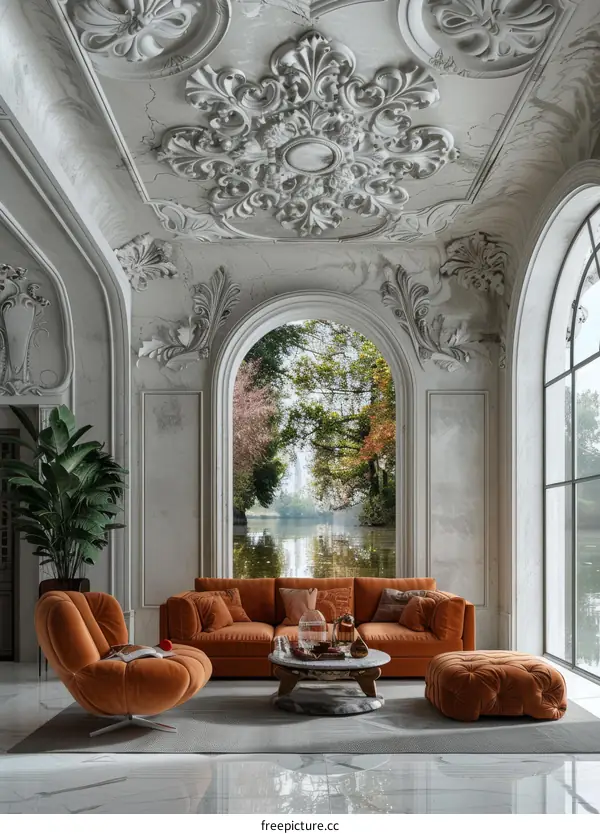 Bay Window Offering Autumn Lake View