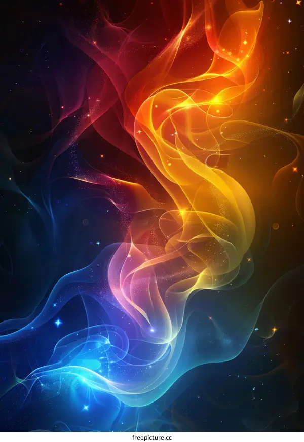 Cosmic Fire: A Colorful Nebula