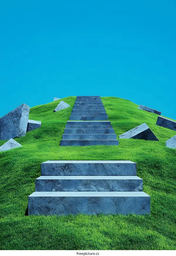 Abstract Stairs Leading Up To The Sky