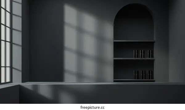 Modern Minimalist Dark Gray Shelf Display Design