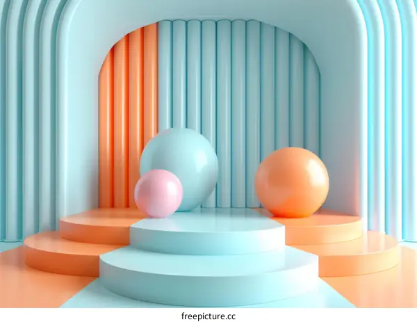 Abstract Pastel Geometric Display Scene