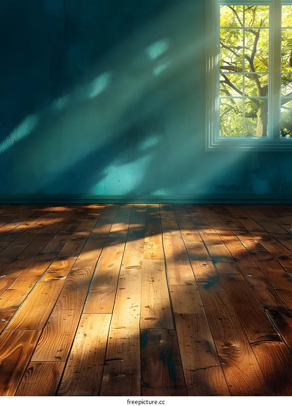Sunlight Shining Through Window Into Empty Room
