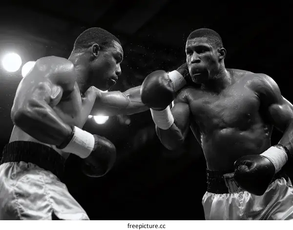 Black and White Boxing Match