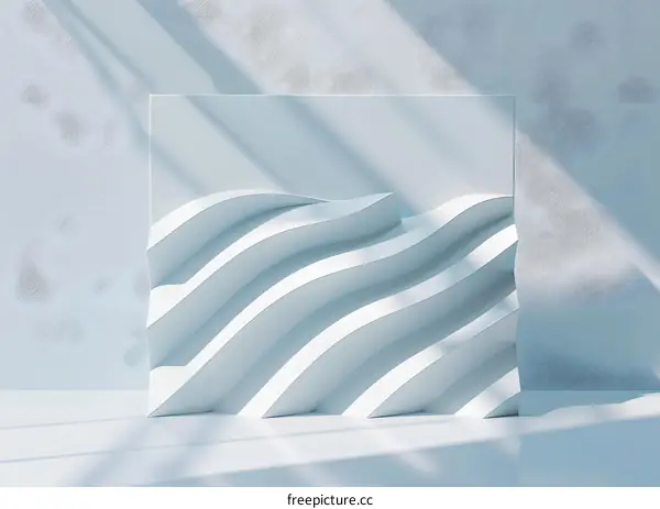 Abstract White Curved Structure Minimalist Background