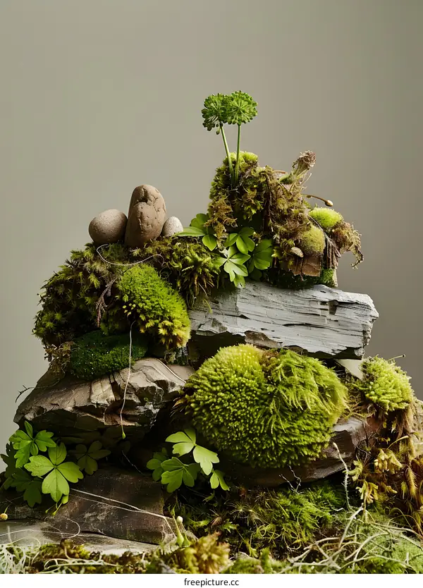 Close Up of Green Moss Growing on Rocks