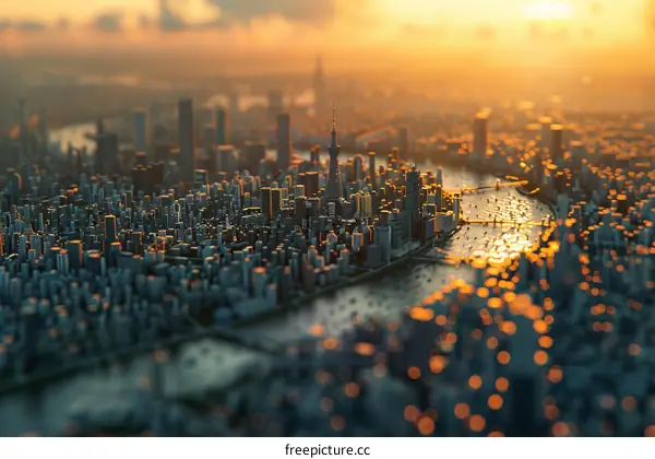 Cityscape Sunset Buildings Urban