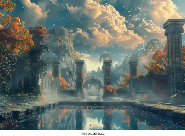 Autumn Ruins: A Fantasy Landscape