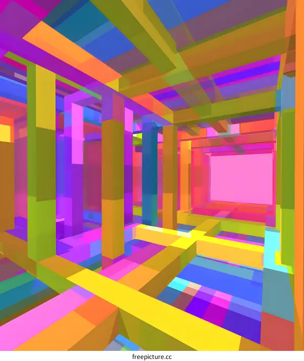 Abstract Colorful Geometric Shapes Illustration